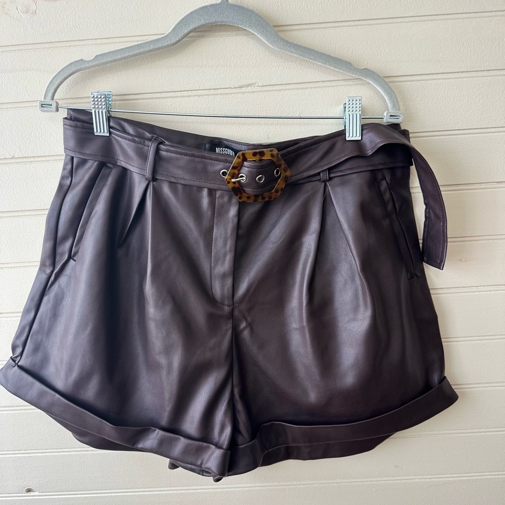 Missguided vegan leather short